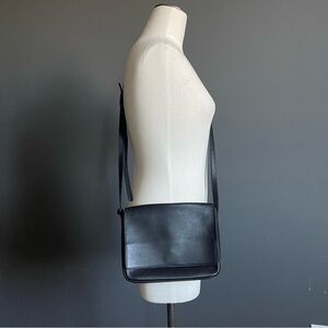Nisolo Black Leather Crossbody Bag Minimal Flap Ethical Leather Shoulder Bag